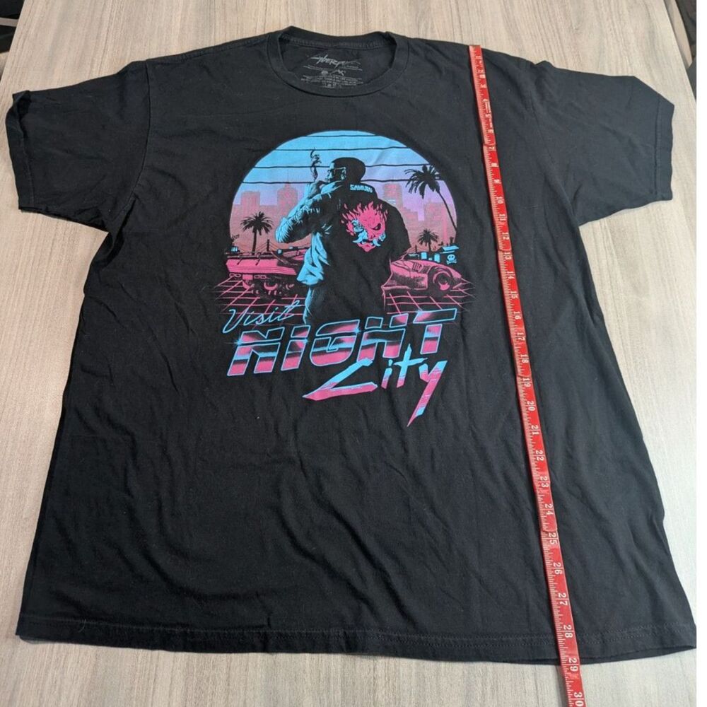 Cyberpunk 2077 Welcome To Night City Graphic T-Shirt Men's XL Black Video Game - Picture 2 of 9